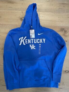 Nike Royal Blue Kentucky Hoodie with White Logo XL